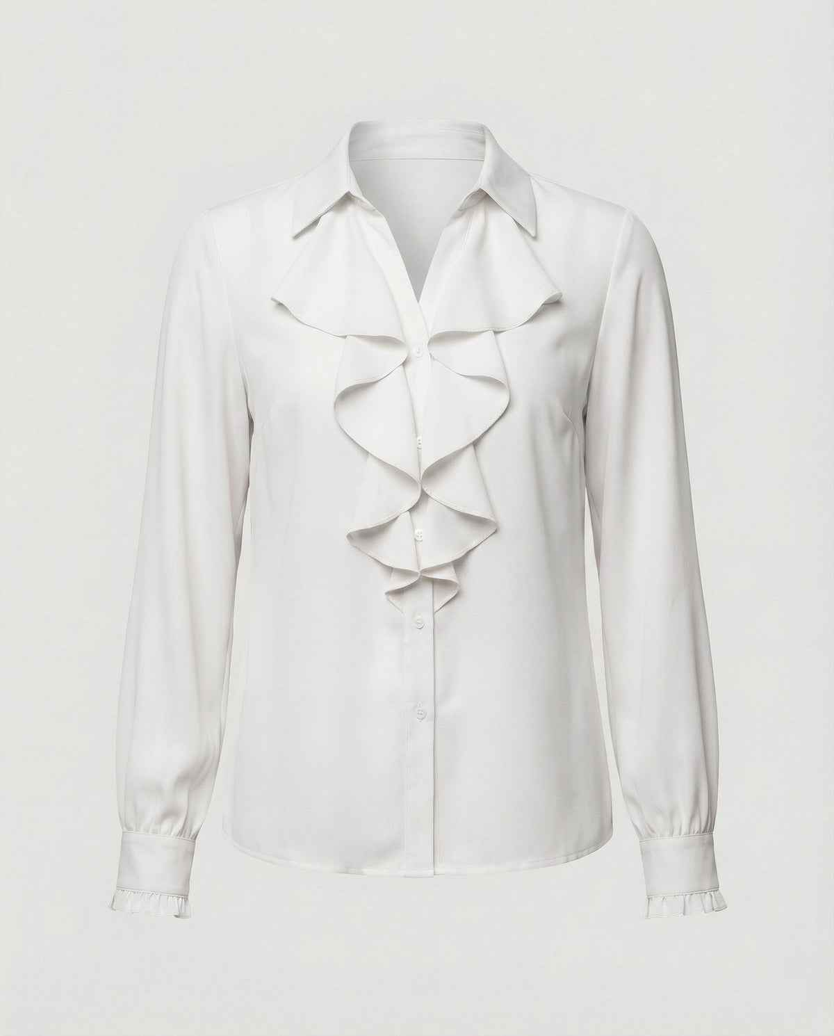 Women's Blouse with Ruffle Details and Elegant Sleeves