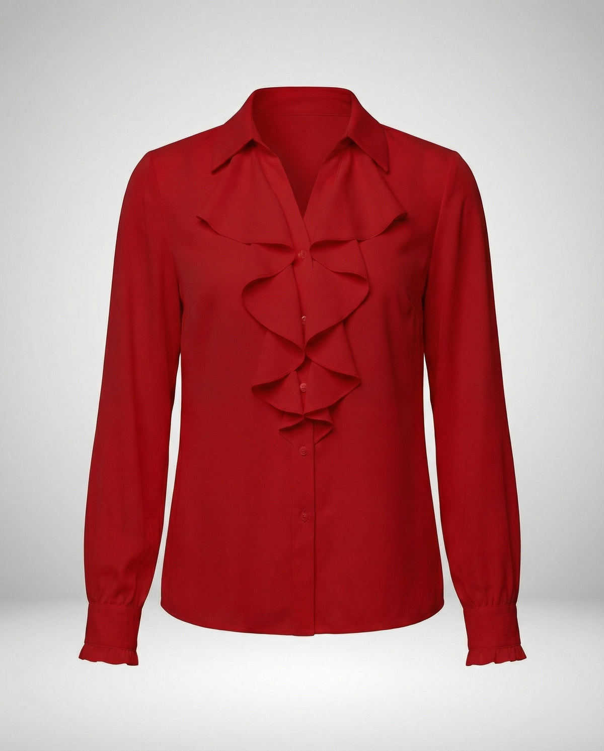 Women's Blouse with Ruffle Details and Elegant Sleeves