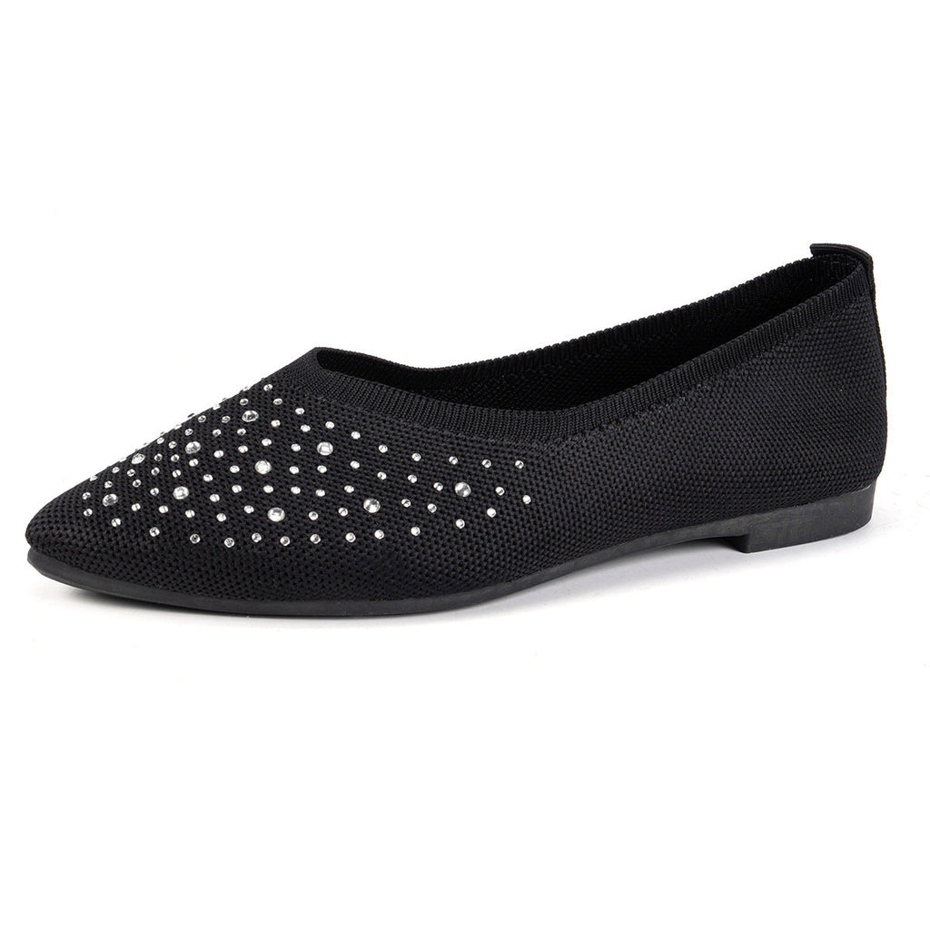 Women's Ballet Flats with Subtle Rhinestone Accents