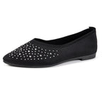 Women's Ballet Flats with Subtle Rhinestone Accents