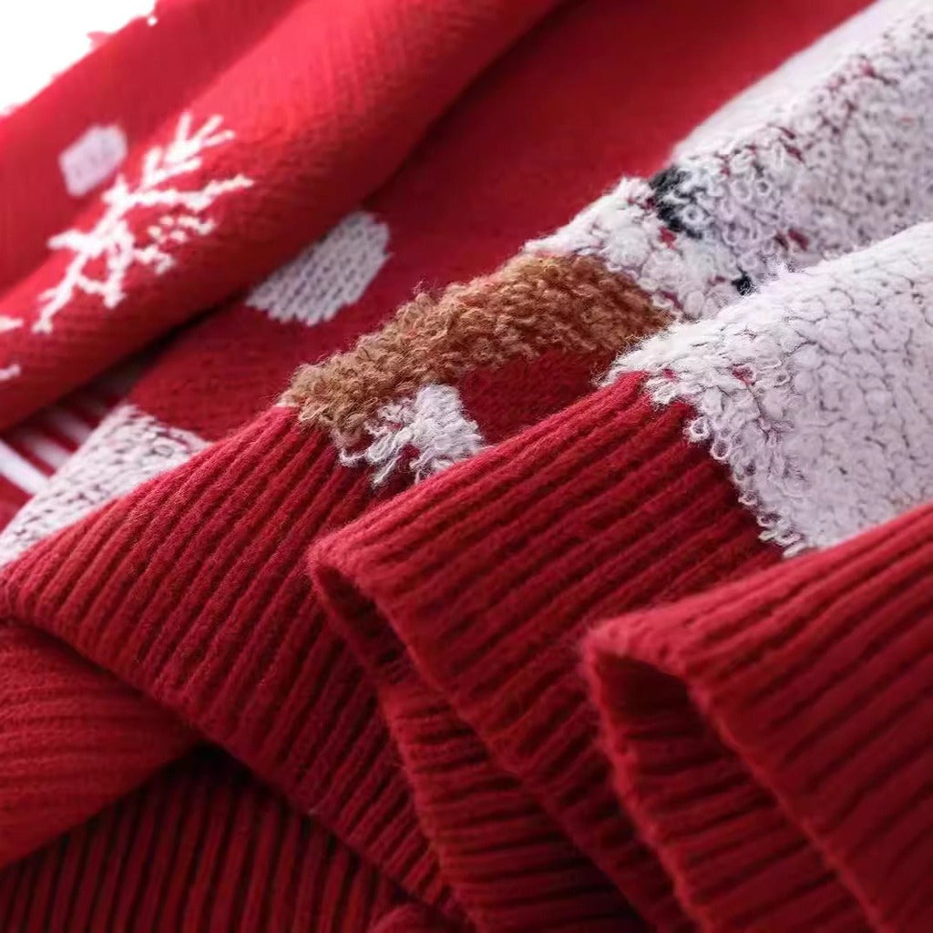 Women's Festive Reindeer and Snowflake Knit Sweater