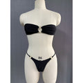 Women's Bandeau Bikini with Ring Detail and Adjustable Straps