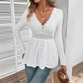Women's Blouse with Romantic Crochet and Lace Elements
