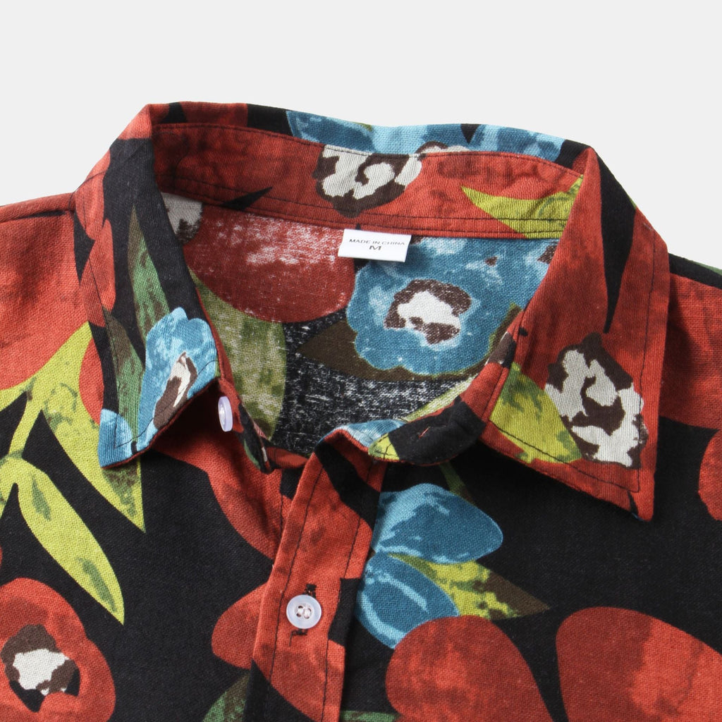 Women's Short Sleeve Shirt with Floral Print