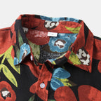 Women's Short Sleeve Shirt with Floral Print