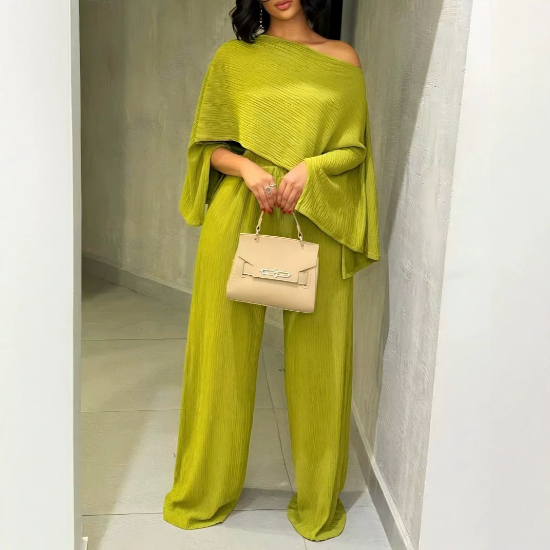 Women's Crop Top and Wide Skirt Set