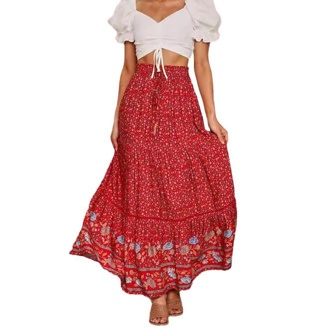 Women's Floral Cotton Maxi Skirt