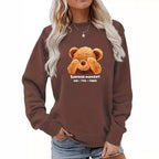 Women's Casual Sweater with Bear Motif