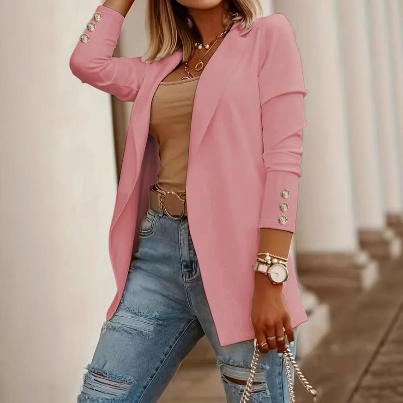 Elegant Blazer with Glamorous Buttons and Tailored Fit
