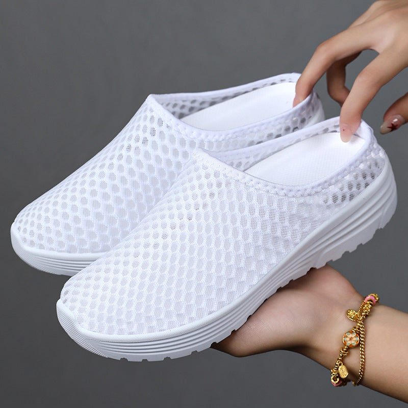 Women's Breathable Casual Mules with Innovative Mesh Structure