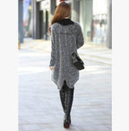 Women's Long Knit Coat with Open Front and Cozy Texture