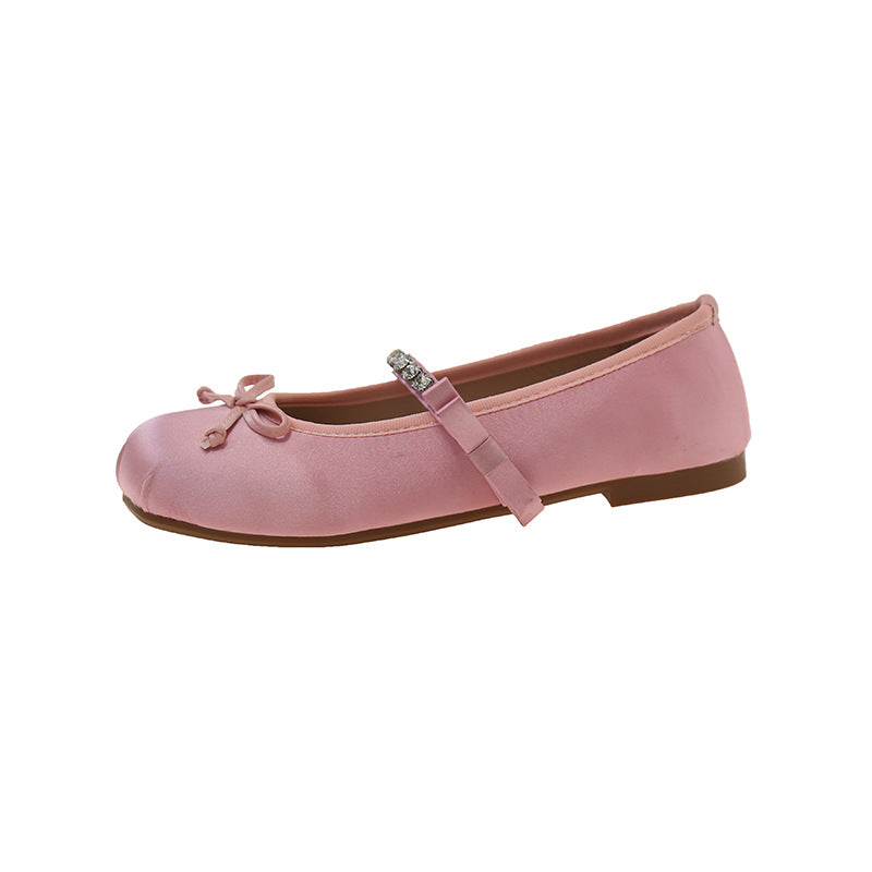 Women's Ballet Flats with Decorative Strap and Sparkling Accents