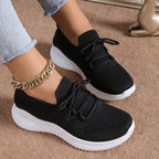 Women's Breathable Athletic Sneakers with Elastic Mesh Upper
