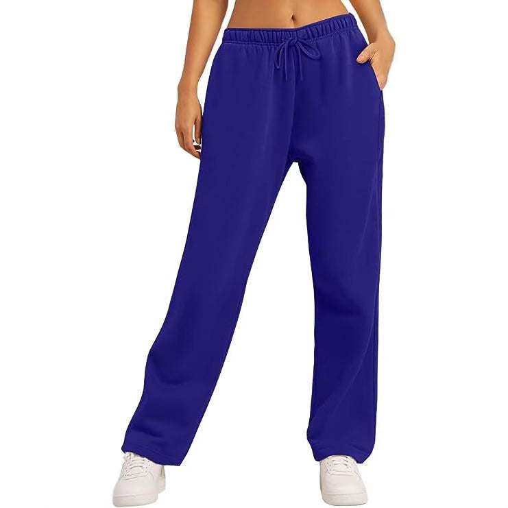 Women's Comfortable Sports Pants with Elastic Waistband and Pockets