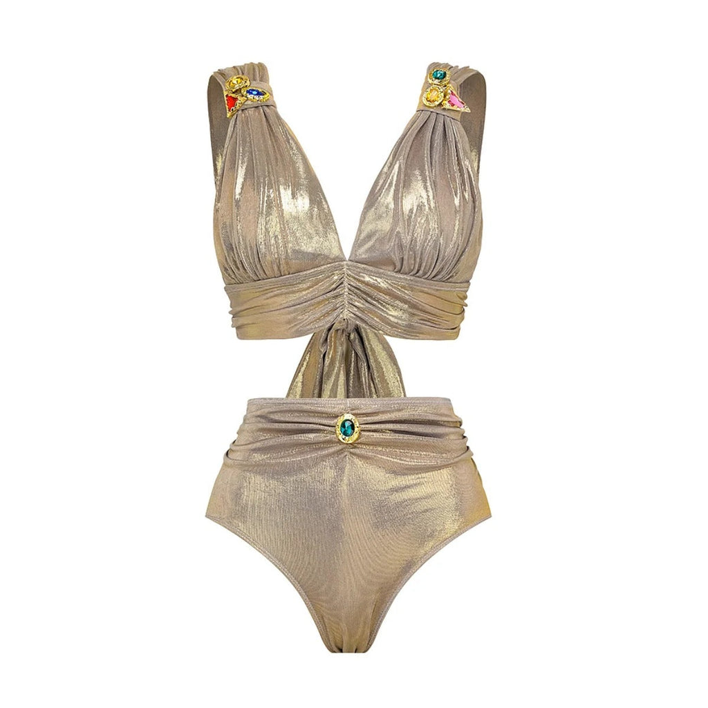Women's Swimsuit Set with Refined Cut and Versatile Maxi Skirt