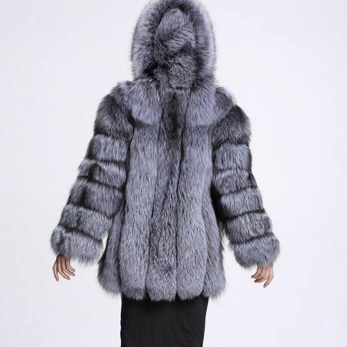 Women's Fluffy Faux Fur Wrap with Hood