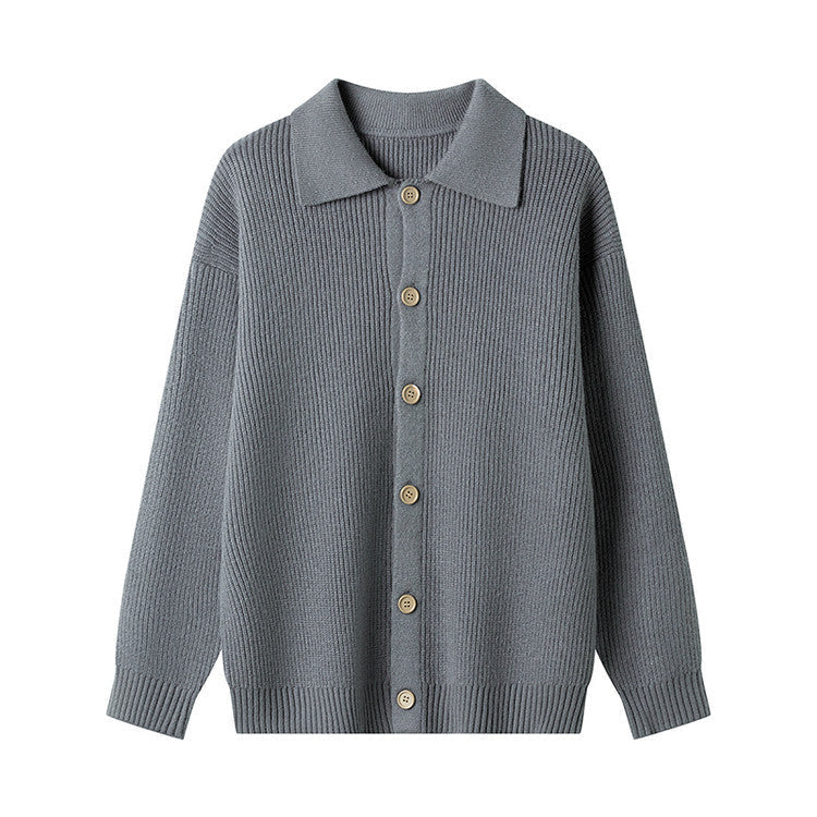 Women's Patterned Cardigan with Collar and Button Placket