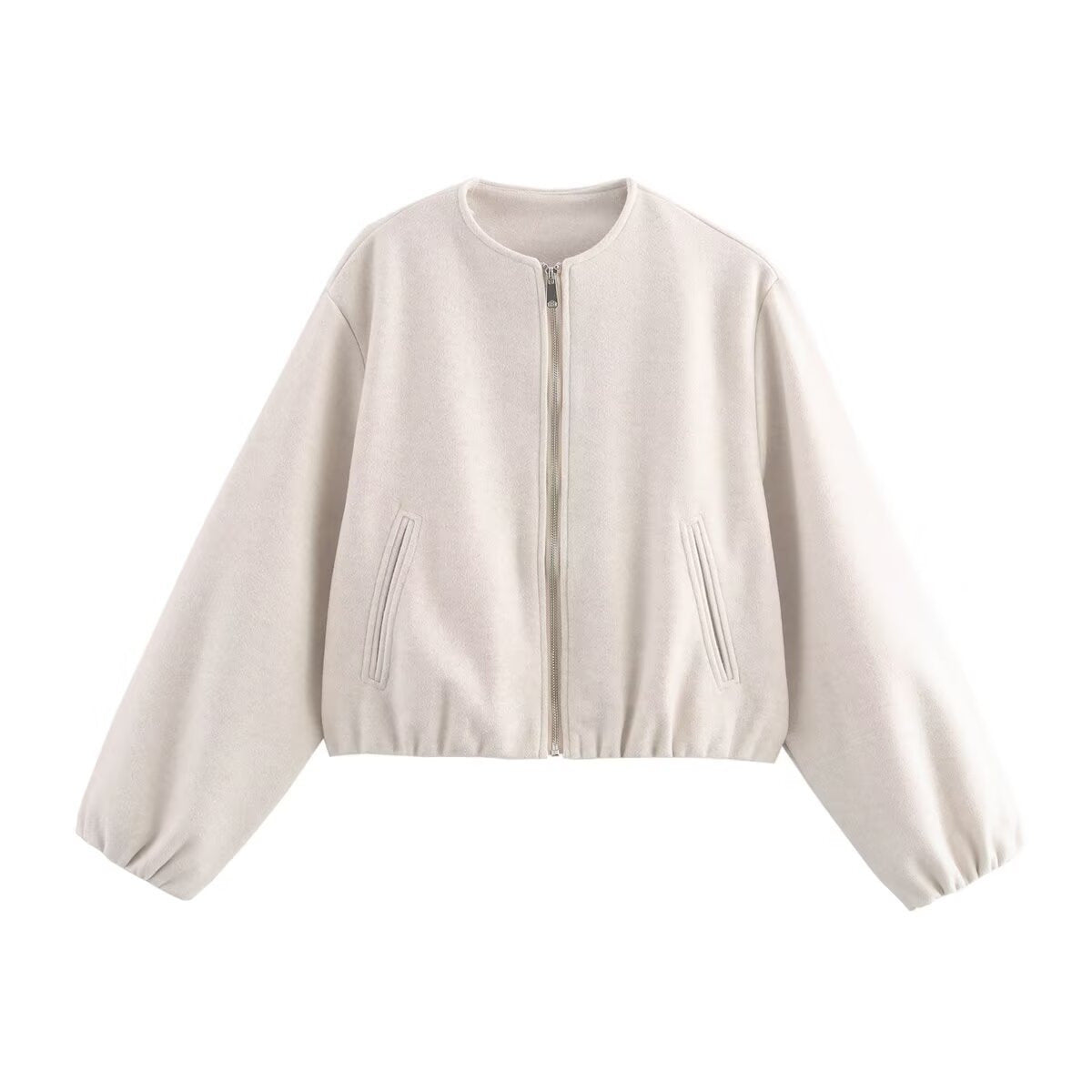 Women's Comfortable Bomber Jacket with High Collar