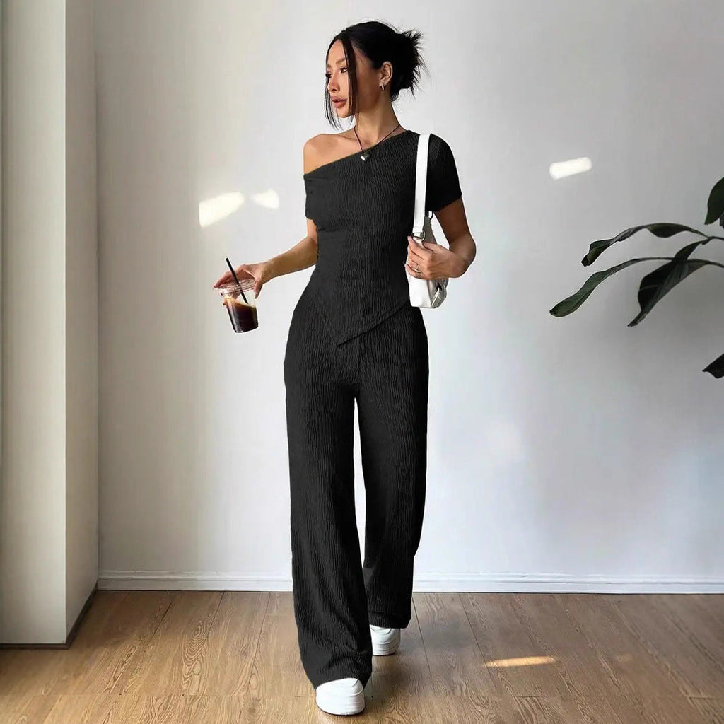 Elegant Jumpsuit with Asymmetrical Cut and Ruching