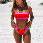 Women's Bandeau Bikini with Contrasting Colors