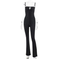 Women's Form-Fitting Jumpsuit with Sophisticated Lacing