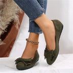 Women's Ballet Flats with Elegant Bow Detail