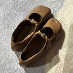 Women's Ballet Flats with Decorative Chain Accent and Button Detail