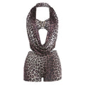 Women's Leopard Print Halterneck Overall