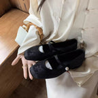 Women's Floral Ballet Flats with Buckle