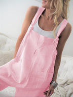 Women's Casual Jumpsuit with Pockets and Wide Straps