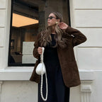 Women's Suede Blazer with Pockets