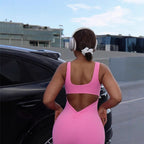 Women's Form-Fitting Sports Jumpsuit with Adjustable Straps