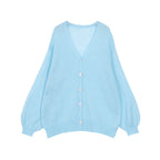 Women's Fluffy Cardigan with Puff Sleeves