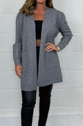 Women's Elegant Knit Cardigan with Button Details and Pockets