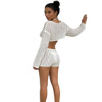 Women's Airy Knit Top and Shorts Set