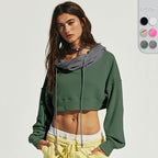 Cropped Sweatshirt with Kangaroo Pocket