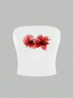 Women's Bandeau Top with Ghost Motif