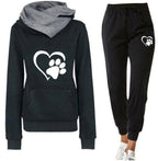 Women's Leisure Jogging Suit with Innovative Hood Design and Pockets