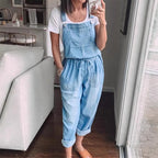 Women's Denim Overalls with Adjustable Straps
