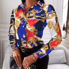 Women's Blouse with Elegant Chain Pattern
