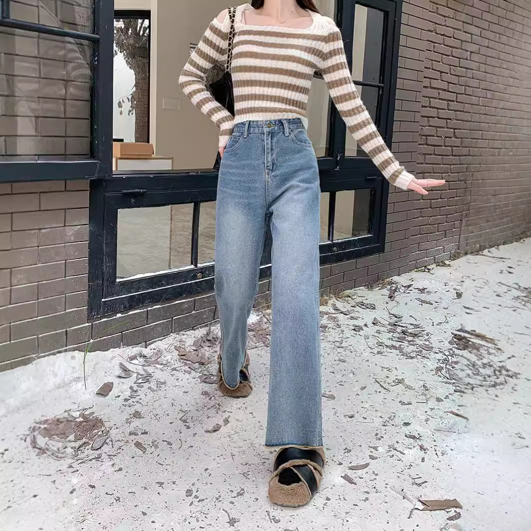 Women's High-Waisted Wide-Leg Jeans