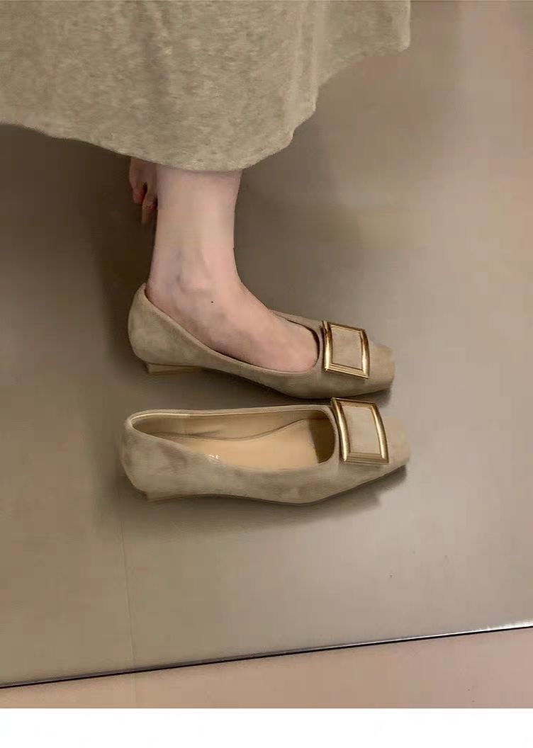 Women's Ballet Flats with Elegant Buckle Detail