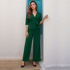 Women's Elegant Jumpsuit with Tailored Waist and Wide Leg