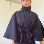 Women's Elegant Overcoat with Modern Button Detail