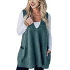 Women's Knit Poncho with Side Pockets