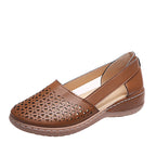 Women's Breathable Ballet Flats with Decorative Perforated Pattern