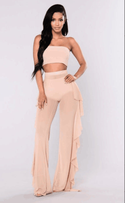 Women's Pull-On Boho Pants with Ruffles