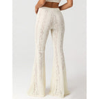 Women's Elegant Flared Lace Trousers