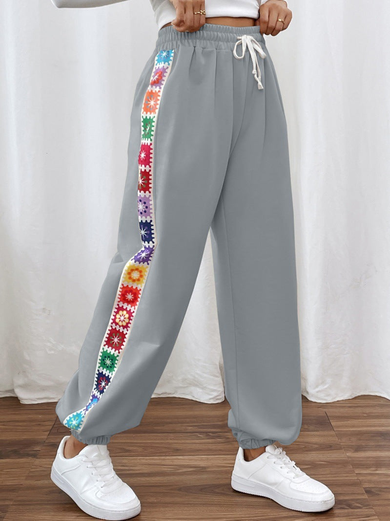 Women's Floral Print Lounge Pants with Elastic Waist
