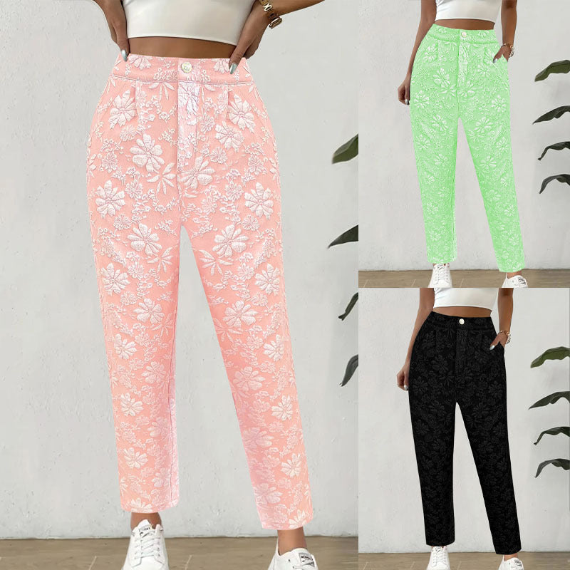 Women's Floral Print Pants in Elegant Casual Style